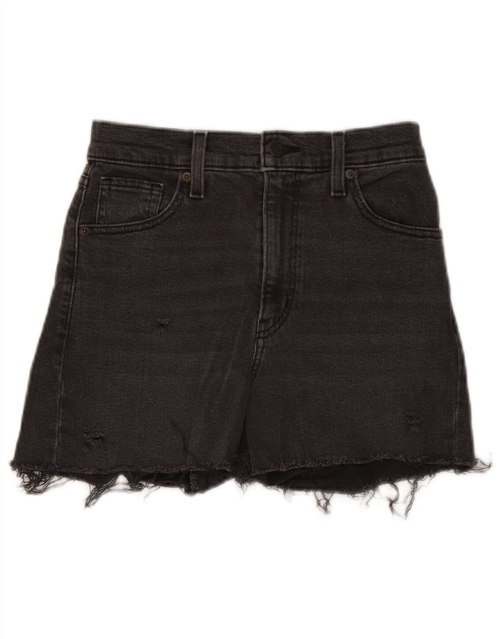 LEVI'S Womens High Waist Distressed Denim Shorts  W26 Small Grey Cotton