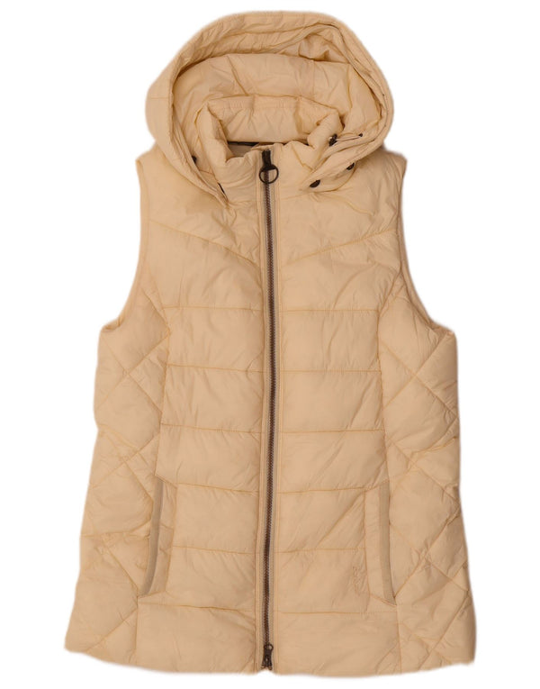 Gilet imbottito con cappuccio da donna Barbour UK 10 Small Giallo in poliammide