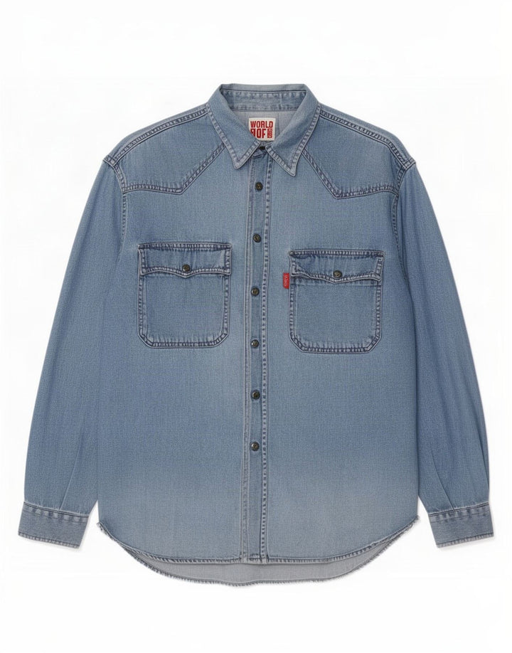 Camicia di jeans da uomo Casucci piccola blu