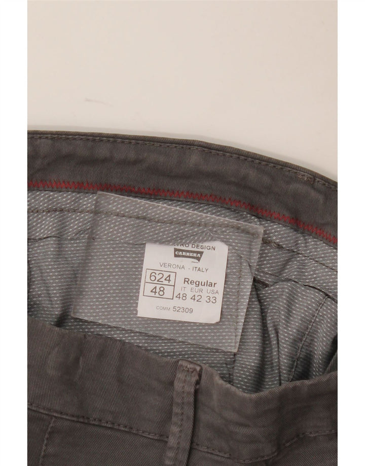 Pantaloni chino regolari da uomo Carrera IT 48 medio W33 L31 cotone grigio