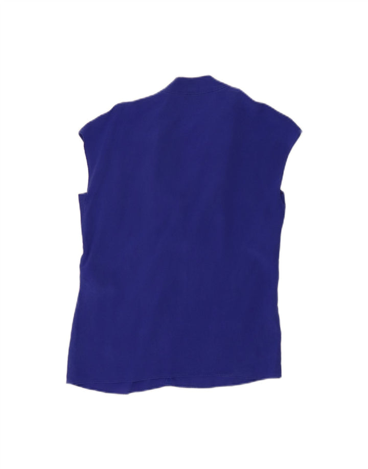 ESCADA Womens Oversized Blouse Top EU 34 XS Blue Silk