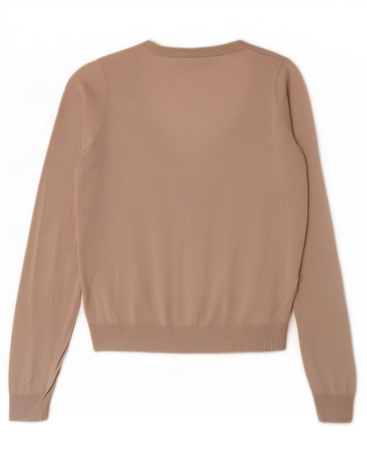 Maglione cardigan da donna Zara UK 12 Cotone beige medio
