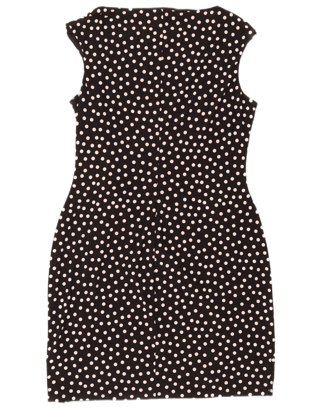 Chaps Abito tubino senza maniche da donna UK 18 XL Poliestere nero a pois