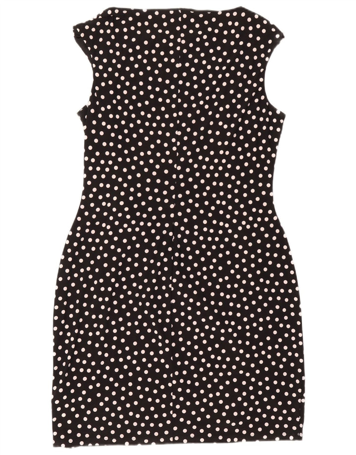 Chaps Abito tubino senza maniche da donna UK 18 XL Poliestere nero a pois
