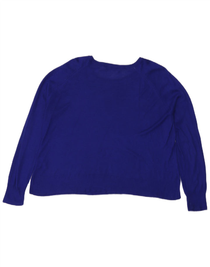 Blusa oversize da donna Zara Top UK 14 Viscosa blu medio