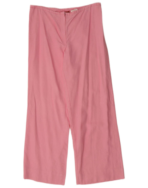 Pantaloni casual a gamba larga a vita alta da donna Olsen UK 16 Large W34 L31 Rosa
