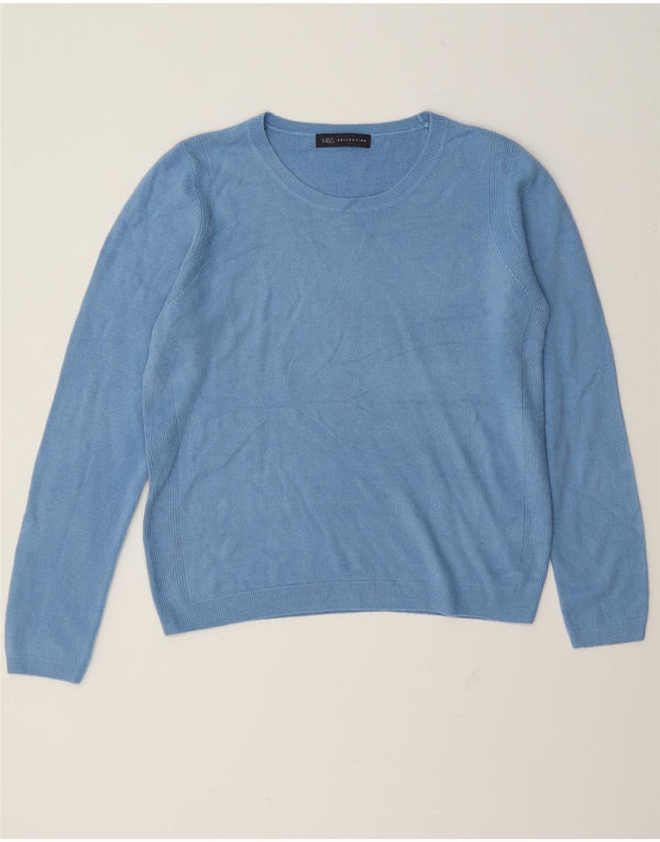Maglione maglione con scollo a barca da donna Marks & Spencer UK 12 Acrilico blu medio