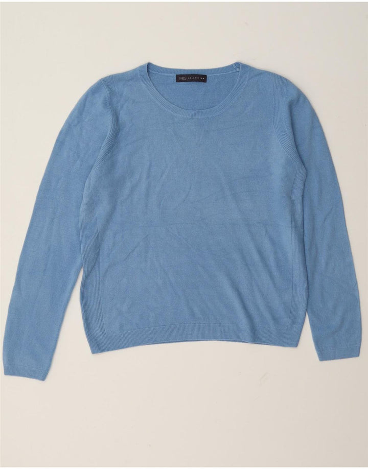 Maglione maglione con scollo a barca da donna Marks & Spencer UK 12 Acrilico blu medio