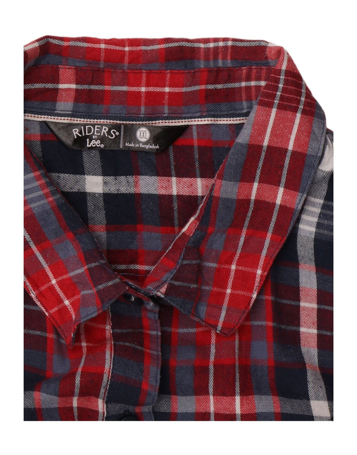 Camicia in flanella senza maniche Lee Riders da donna UK 20 2XL scozzese rosso