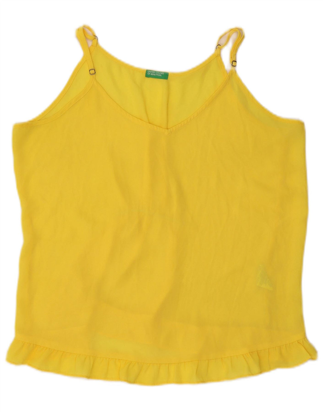 Cami Top da donna Benetton UK 16 Large Giallo Poliestere