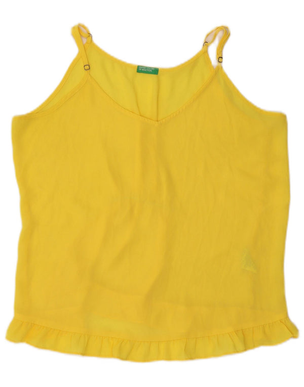 Cami Top da donna Benetton UK 16 Large Giallo Poliestere