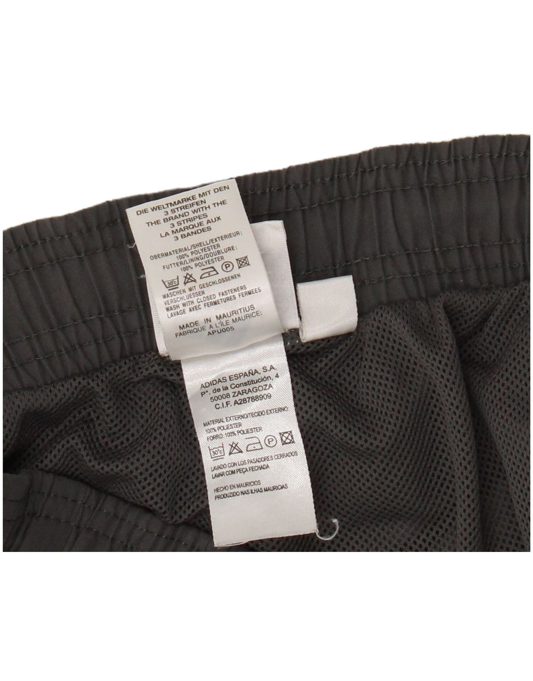 Pantaloni da tuta da uomo Adidas Large in poliestere grigio