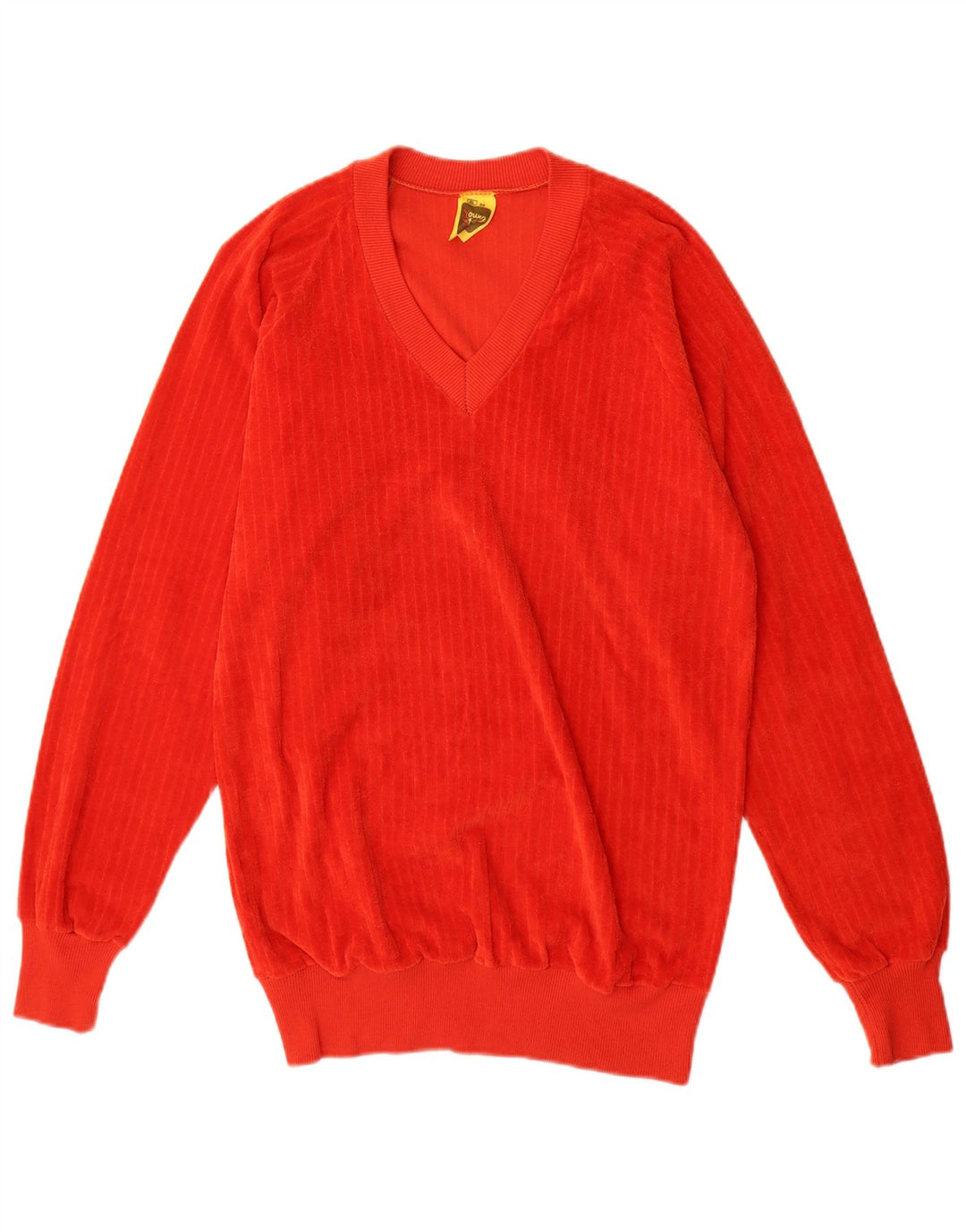 Maglione da uomo con scollo a V VINTAGE XL in cotone rosso