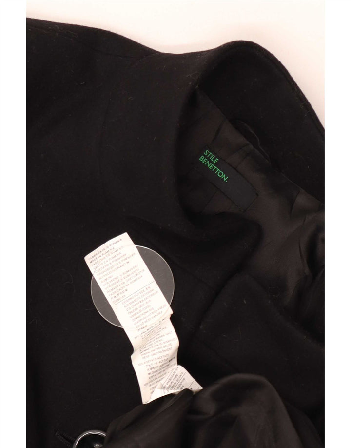 Cappotto Donna Benetton IT 42 Medio Nero Lana