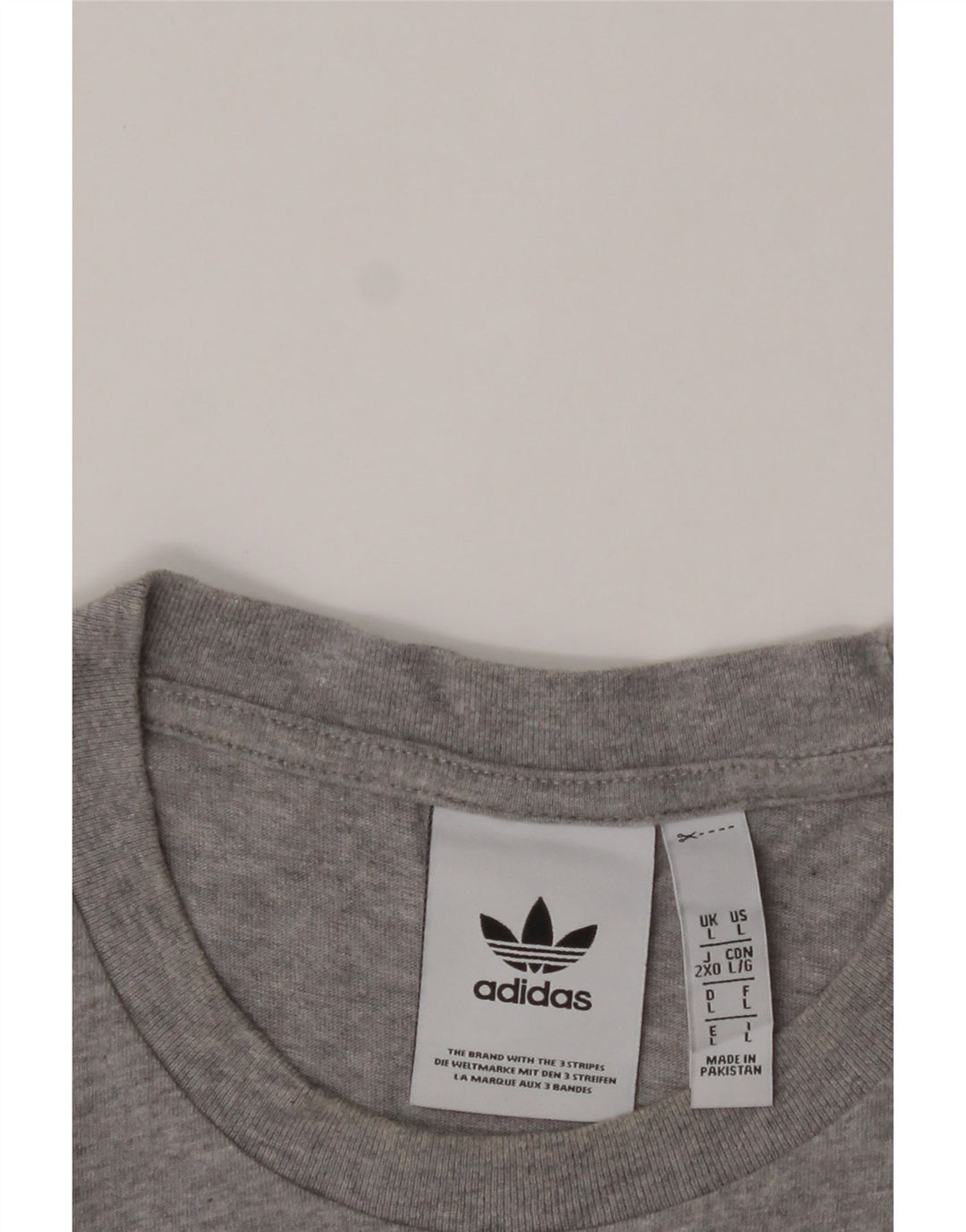 ADIDAS Mens Graphic T-Shirt Top Large Grey Cotton Vintage Adidas and Second-Hand Adidas from Messina Hembry 