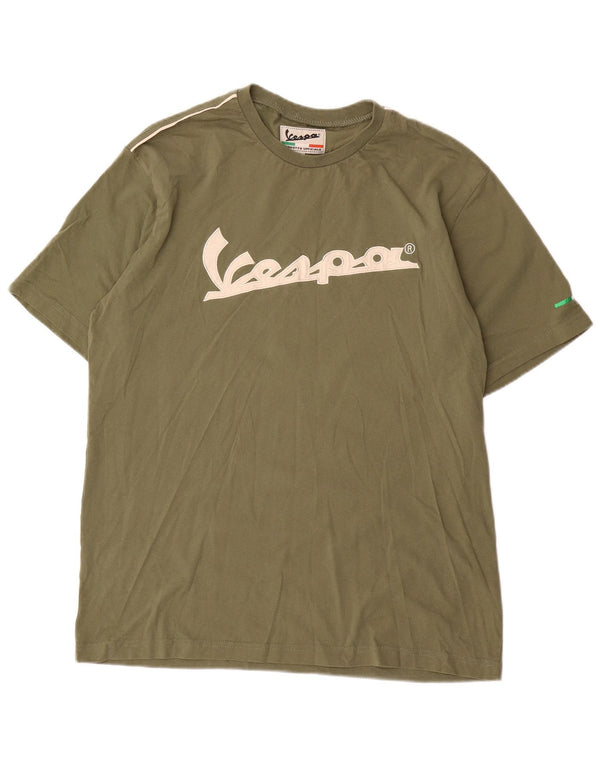 T-shirt grafica da uomo Vespa Top 2XL cotone kaki