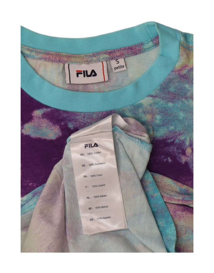 FILA Mens Graphic T-Shirt Top Small Multicoloured Tie Dye Cotton Vintage Fila and Second-Hand Fila from Messina Hembry 