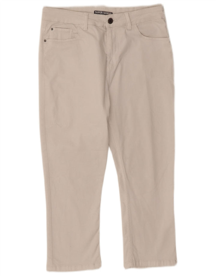 Pantaloni Capri da donna Marks & Spencer UK 12 Medium W32 L21 Bianco