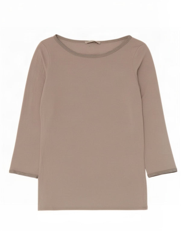 Top Zara Donna Manica 3/4 UK 12 Grigio Medio