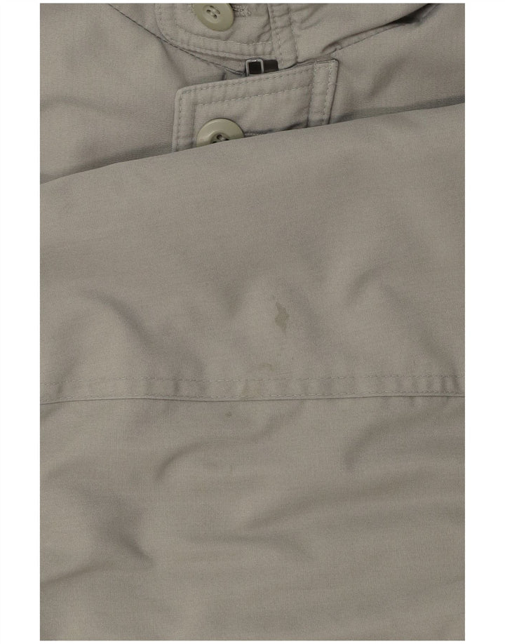 Giacca utilitaria vintage da uomo con cappuccio UK 40 grande grigia
