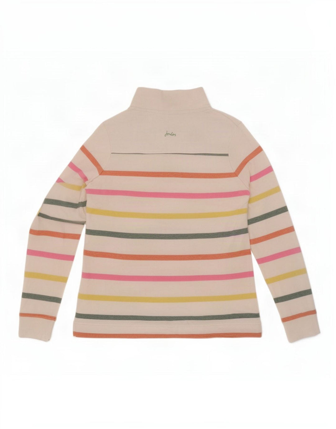 Joules Felpa da Donna con Collo a Bottoni Maglione UK 10 Piccola a Righe Bianche