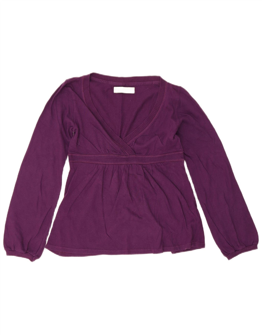 Top Zara da donna a maniche lunghe UK 14 grande cotone viola