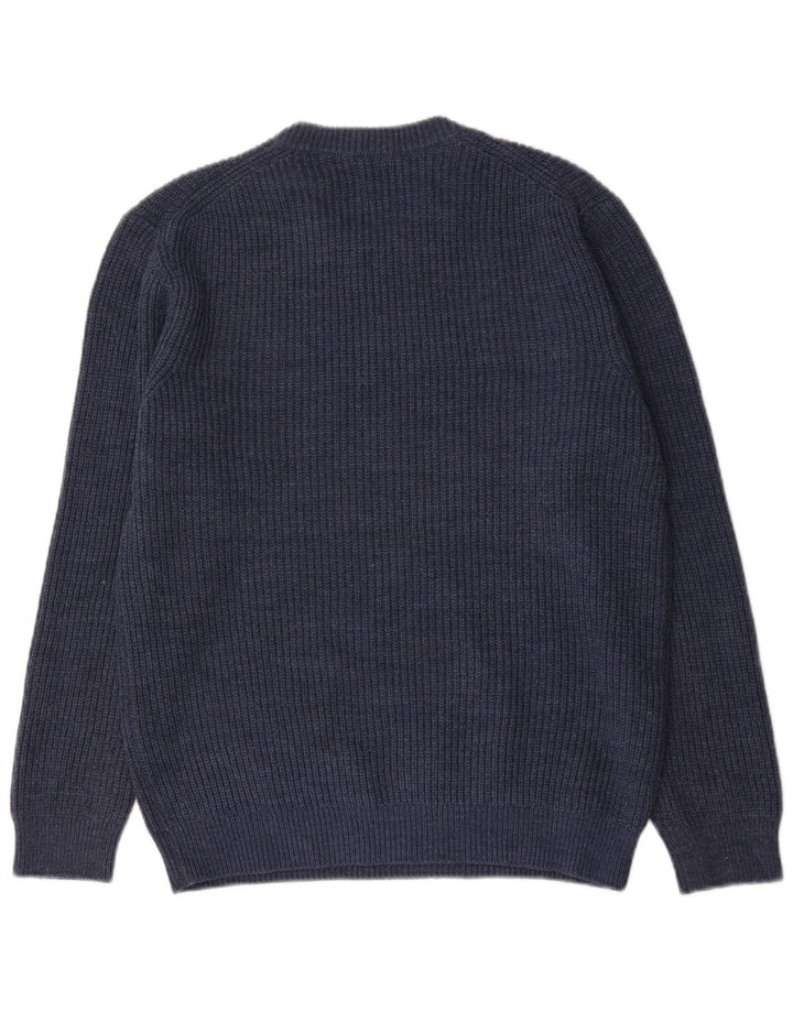 Maglione maglione girocollo da uomo Zara grande in acrilico blu