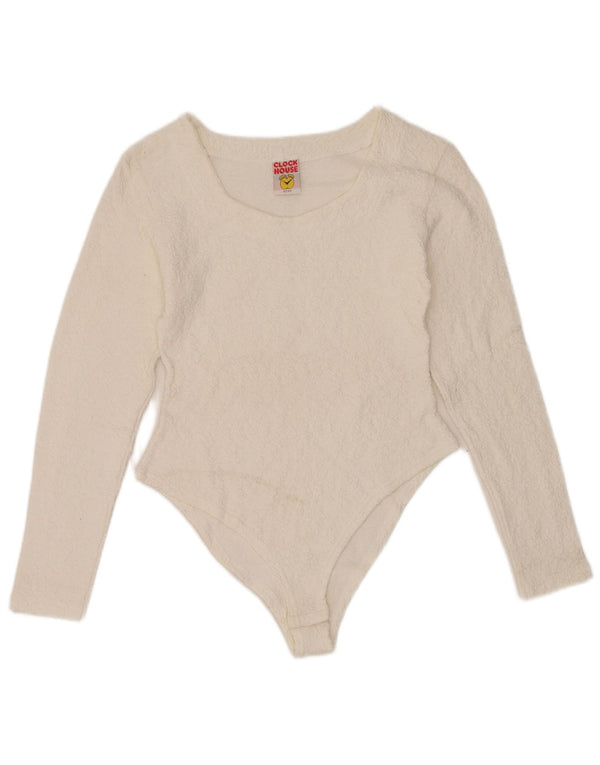 CLOCK HOUSE Body manica lunga da donna IT 42/44 Cotone bianco medio