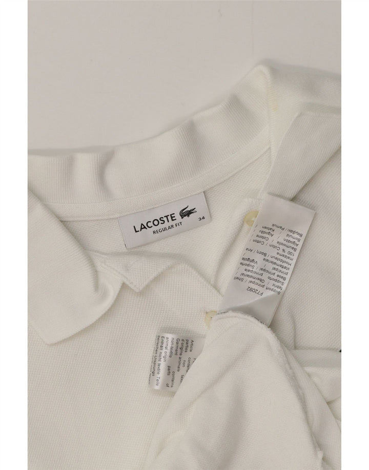 Polo LACOSTE da donna vestibilità regolare taglia 34 piccola in cotone bianco