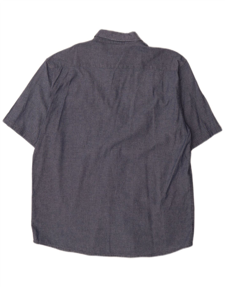 Camicia a maniche corte da uomo Wrangler grande in cotone blu navy