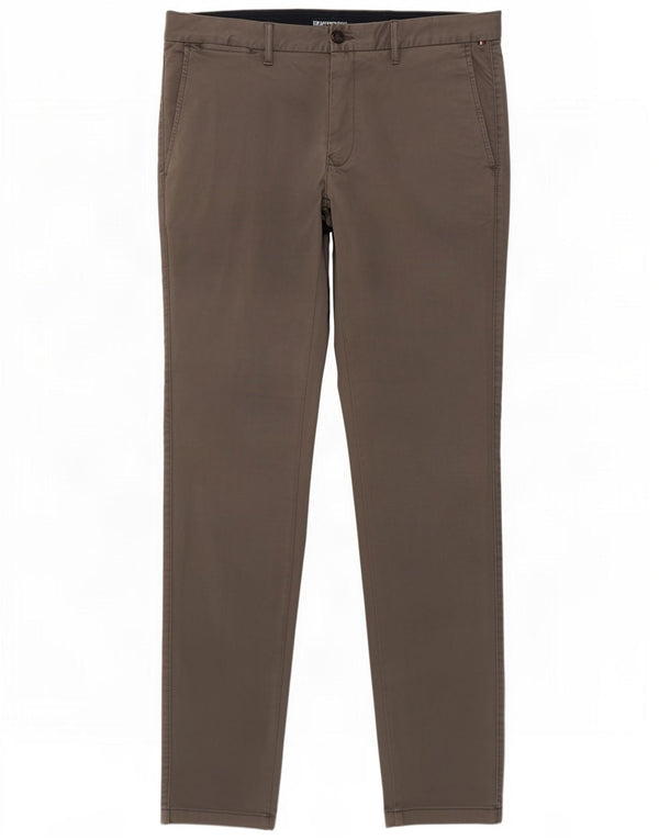 Tommy Hilfiger Uomo Pantaloni chino slim W34 L32 Grigio Cotone