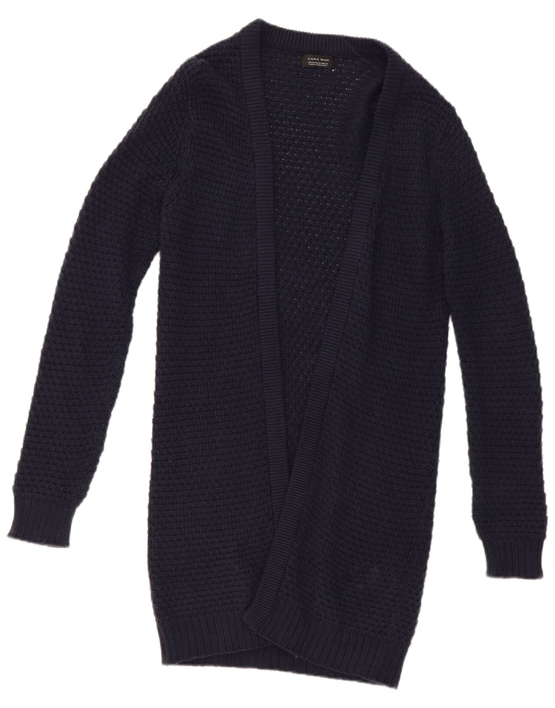 Maglione Cardigan Aperto da Uomo ZARA Cotone Medio Blu Navy