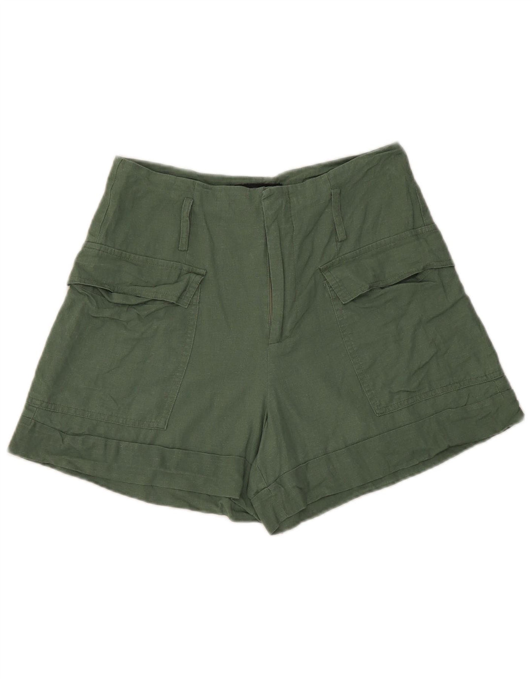 Pantaloncini cargo Zara da donna piccoli W26 lino verde