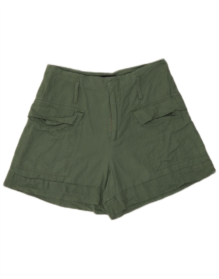 Pantaloncini cargo Zara da donna piccoli W26 lino verde