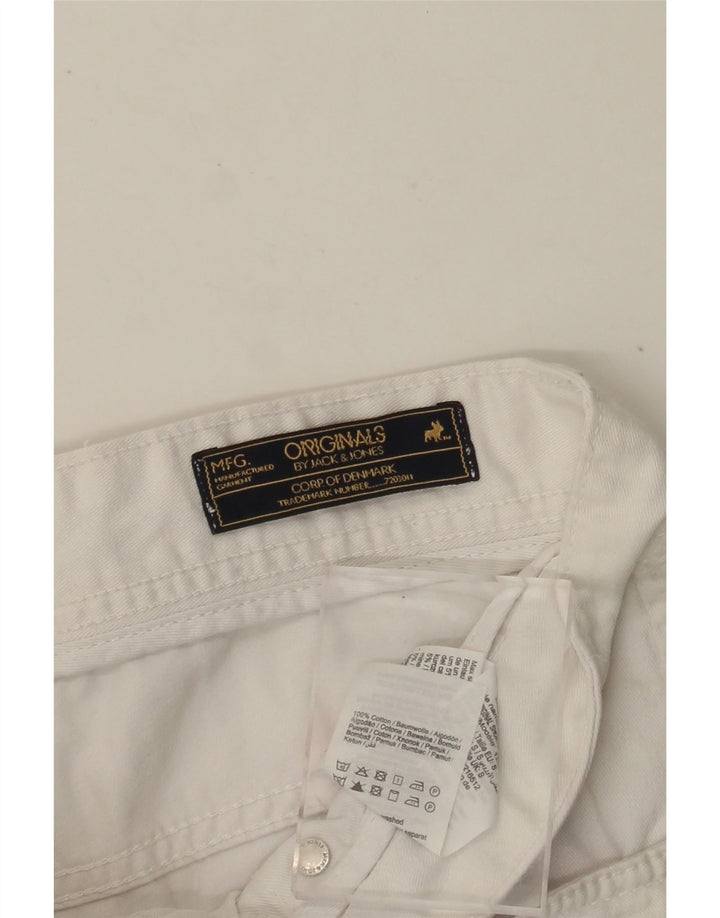JACK & JONES Pantaloncini di jeans da uomo W30 cotone bianco medio