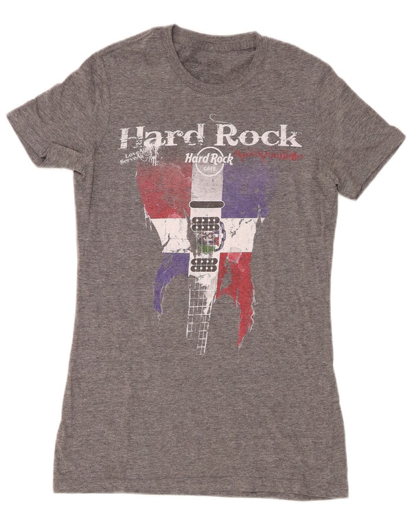 Hard Rock Cafe Womens Graphic T-Shirt Top UK 10 Small Grey