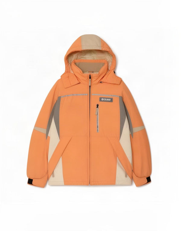 Giacca da sci con cappuccio da donna Colmar IT 44 Medium Orange Colourblock in poliammide