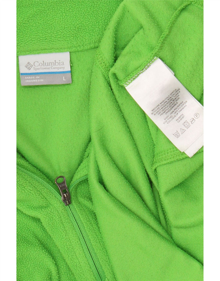 Maglione in pile Columbia da uomo con zip e collo, grande, in poliestere verde