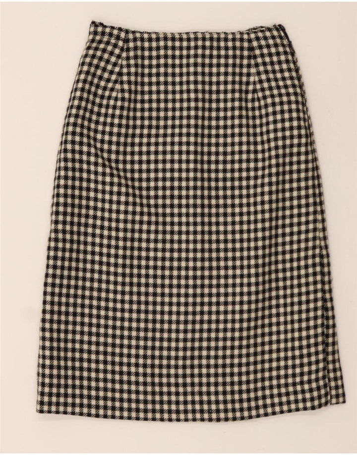 VINTAGE Womens Straight Skirt W26 Small Black Houndstooth Vintage Vintage and Second-Hand Vintage from Messina Hembry 