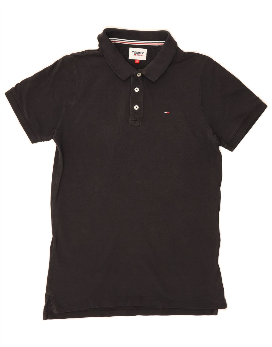 TOMMY HILFIGER Mens Polo Shirt Medium Black Cotton Vintage Tommy Hilfiger and Second-Hand Tommy Hilfiger from Messina Hembry 