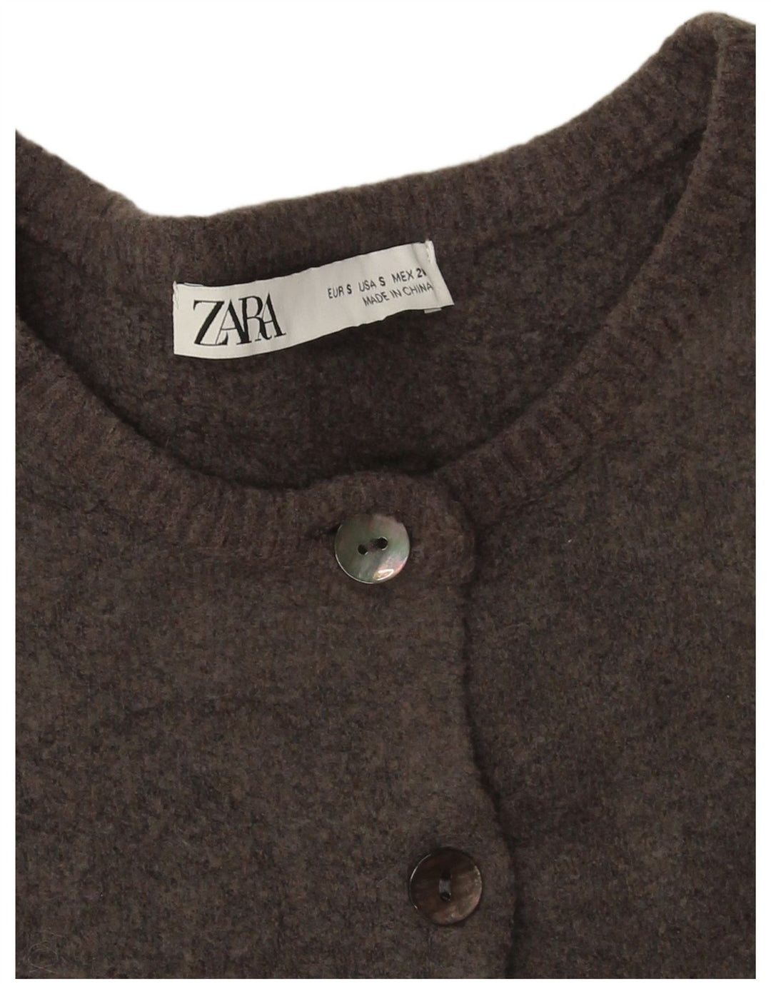 Maglione cardigan oversize corto da donna Zara UK 10 piccolo grigio