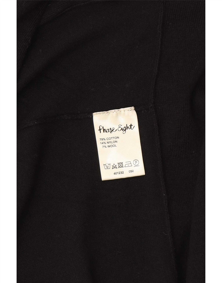 Maglione cardigan aperto lungo da donna Phase Eight UK 14 Cotone nero medio