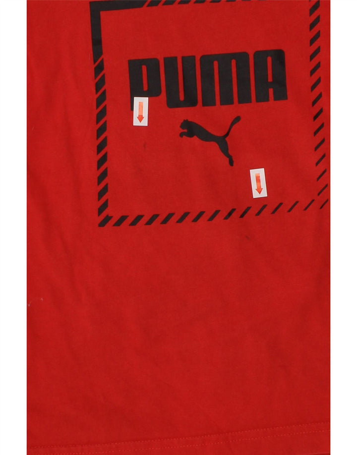 PUMA Boys Graphic T-Shirt Top 7-8 Years Red Vintage Puma and Second-Hand Puma from Messina Hembry 