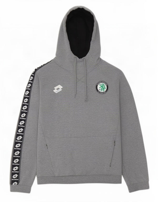 Maglione con cappuccio grafico da uomo Lotto color grigio medio