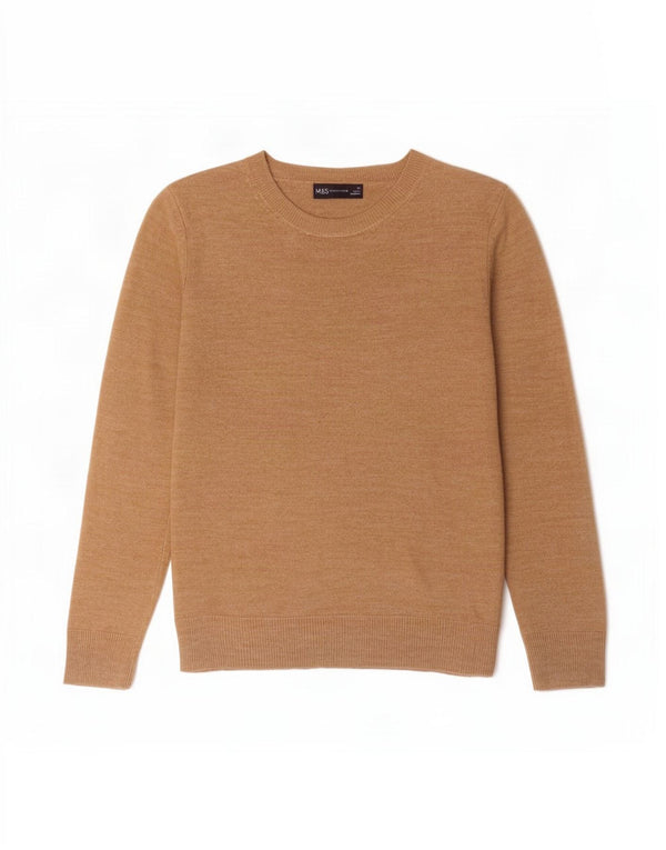 Maglione maglione con scollo a barca da donna Marks & Spencer UK 10 piccolo acrilico beige