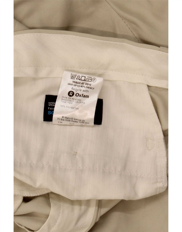 Pantaloni chino dritti da uomo Marks & Spencer W34 L33 Poliestere beige