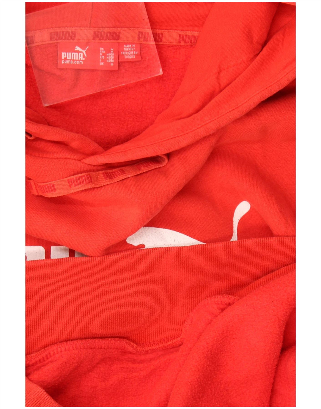 Felpa con cappuccio grafica da uomo Puma rossa media