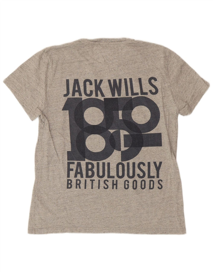 JACK WILLS T-shirt grafica da uomo Top in cotone screziato grigio medio