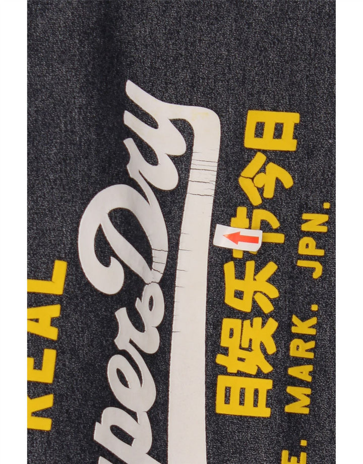 Maglione con cappuccio grafico da uomo Superdry piccolo in cotone blu