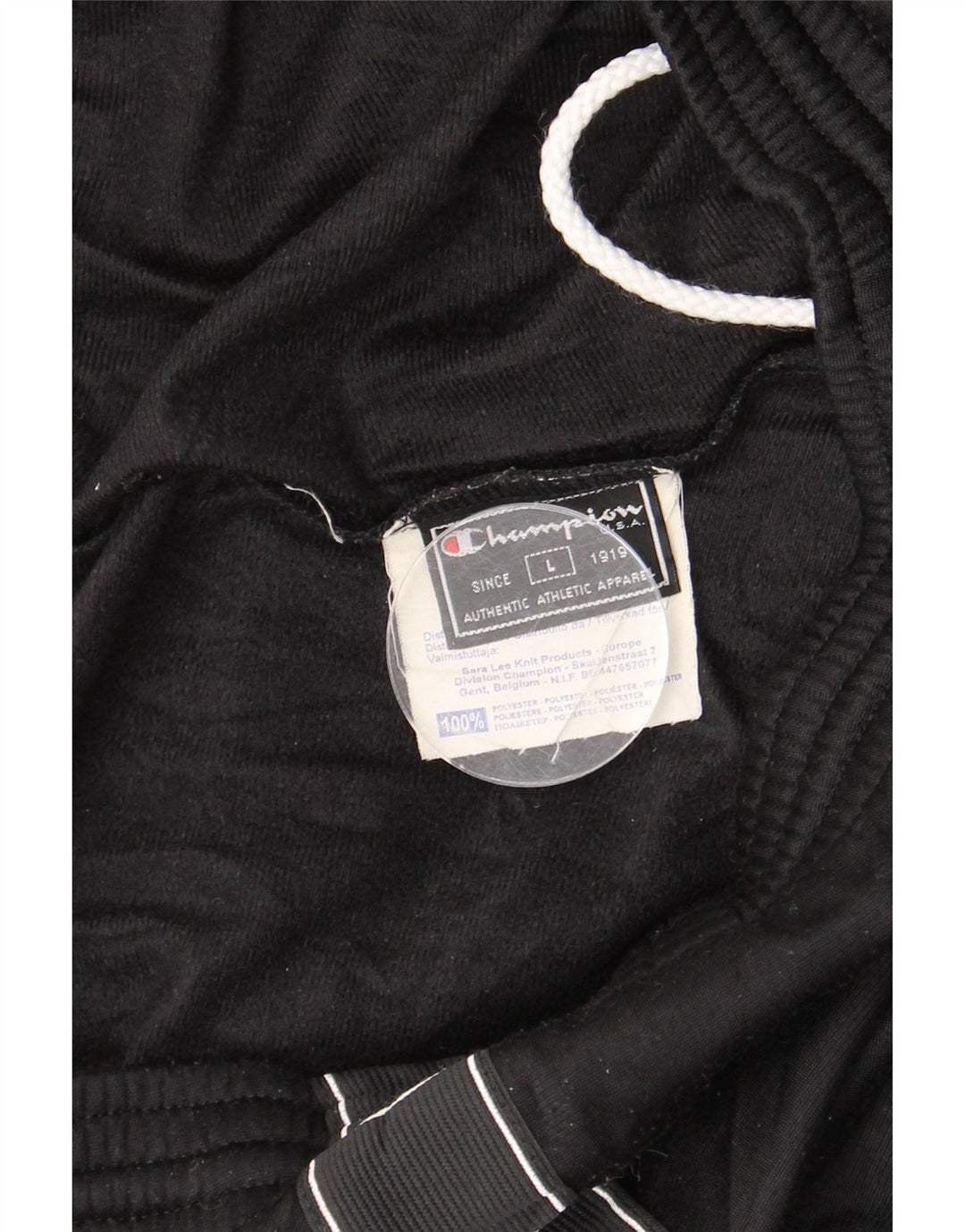 Pantaloni da tuta grafici da uomo CHAMPION grandi in poliestere nero